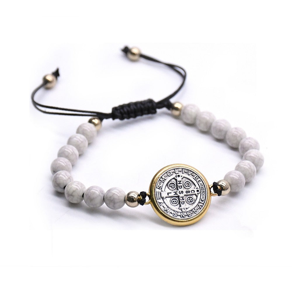 Catholic Rosary Bracelet – Holy Trinity Beaded Prayer Bracelet with Cross