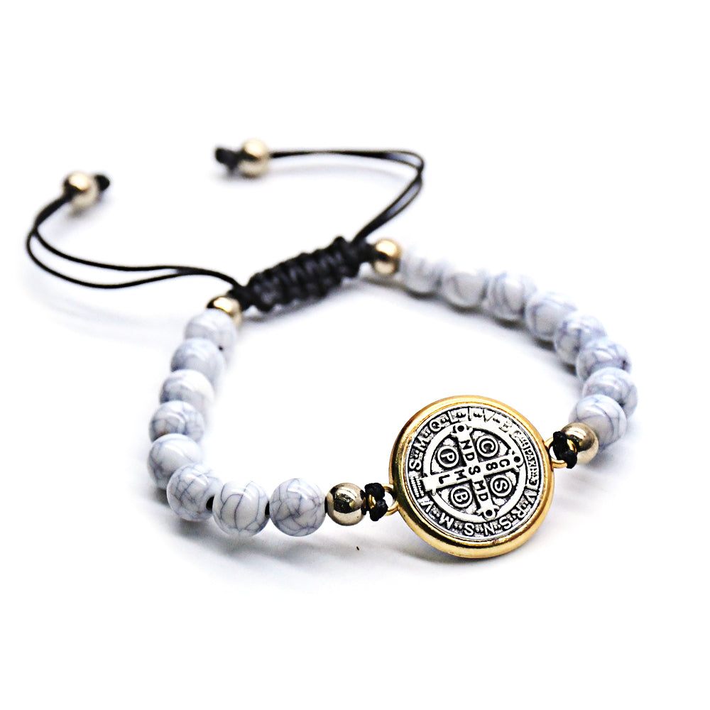 Catholic Rosary Bracelet – Holy Trinity Beaded Prayer Bracelet with Cross