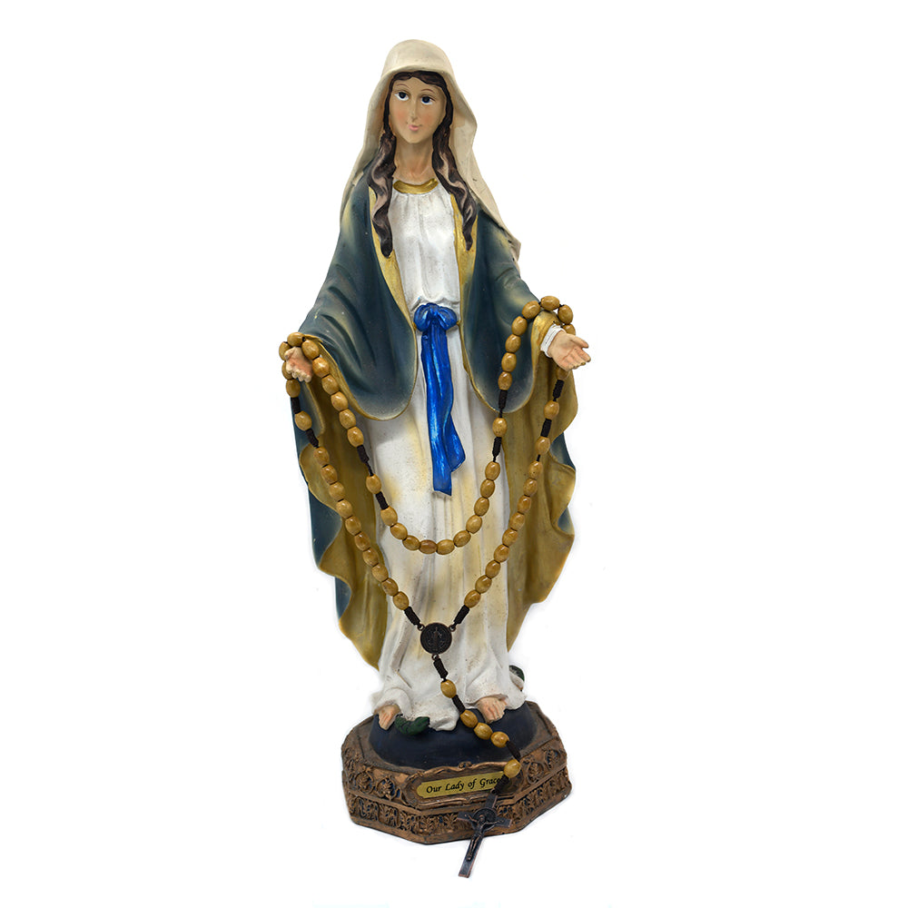 Vintage Wooden Rosary Necklace – Handcrafted Rice-Shaped Beads with Cross