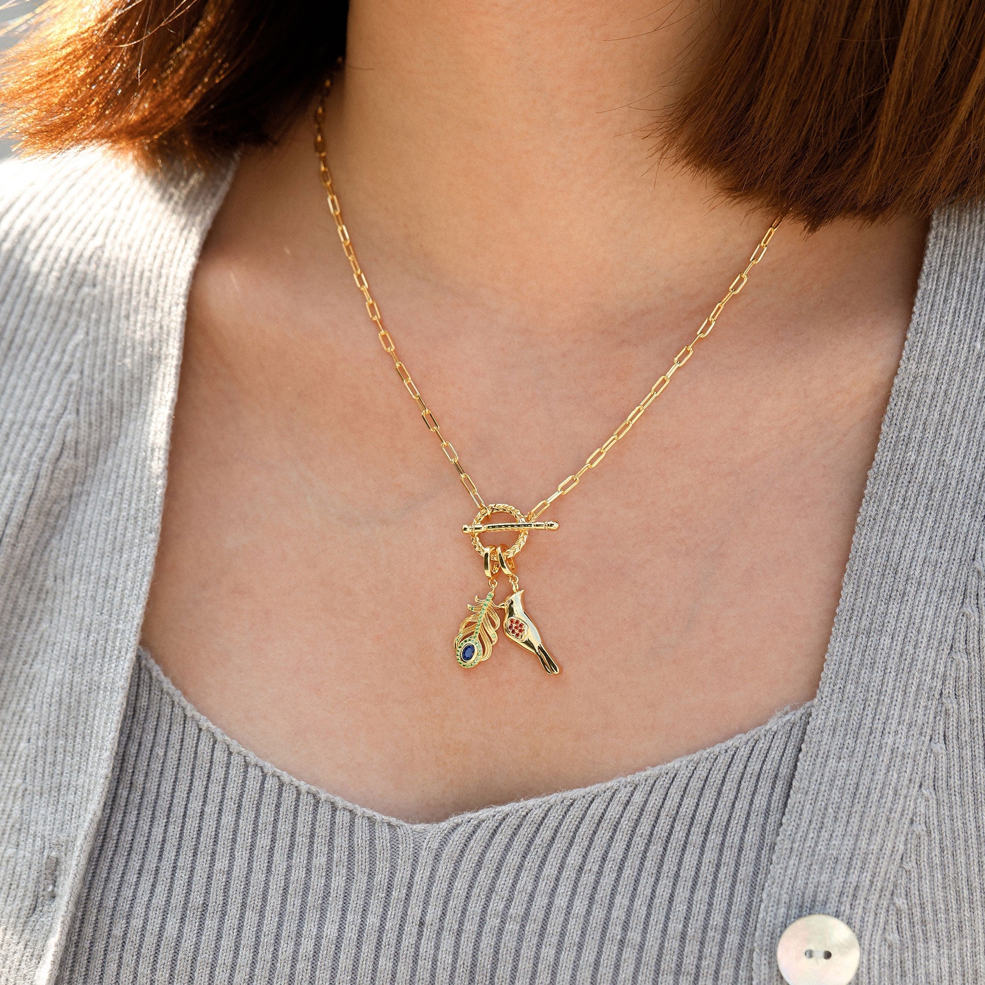 Peacock Feather Charm Pendant