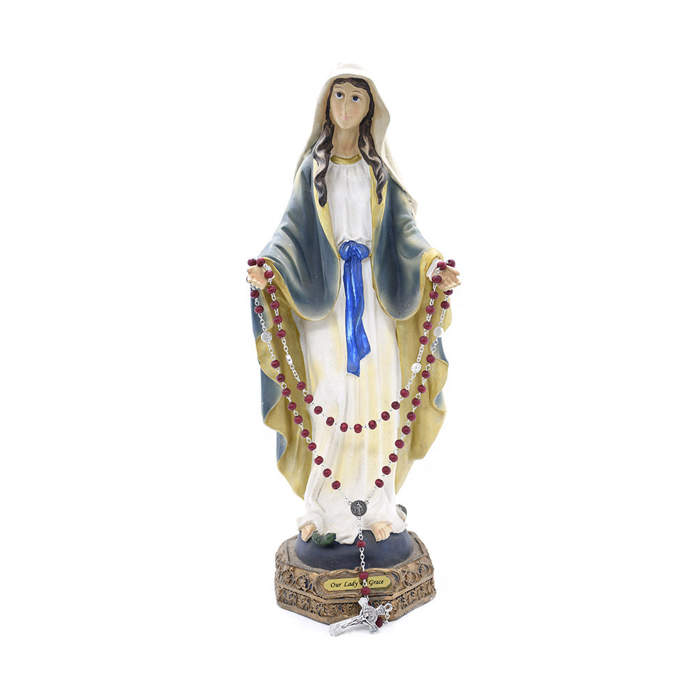 St. Benedict Burgundy Wooden Rosary Necklace – Handcrafted Cross