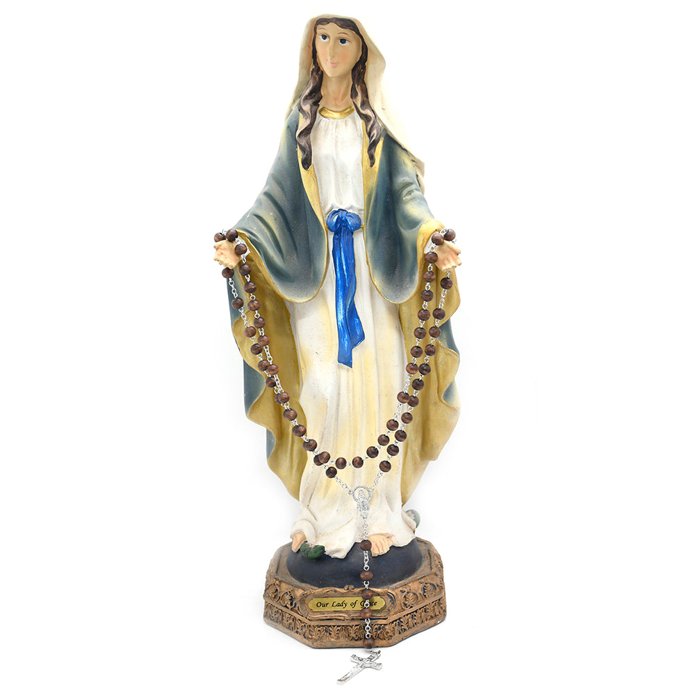 Dark Brown Wooden Rosary Necklace – Cross Pendant