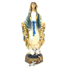 Handcrafted Pine Wood Rosary Necklace – Baptism & Prayer Beads with Cross