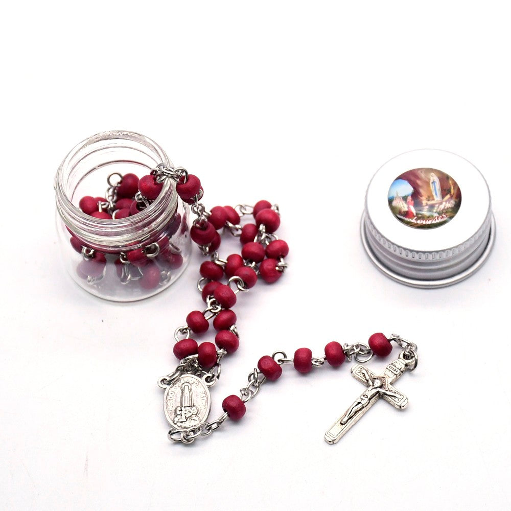 Fatima Rose Scented Rosary Necklace – 4×5mm Beads Set