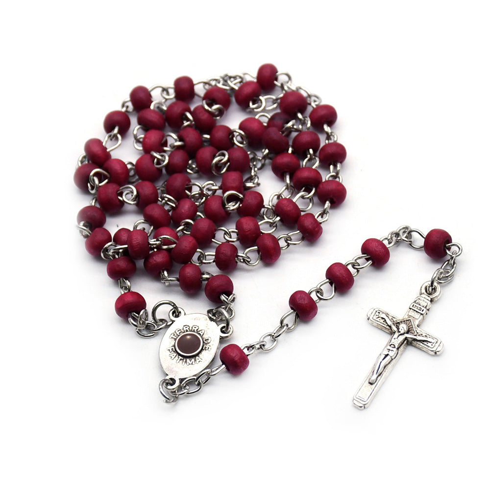 Fatima Rose Scented Rosary Necklace – 4×5mm Beads Set