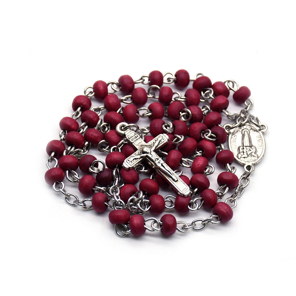 Fatima Rose Scented Rosary Necklace – 4×5mm Beads Set