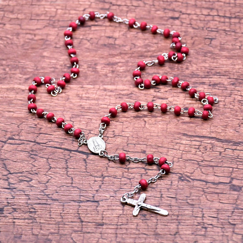 Fatima Rose Scented Rosary Necklace – 4×5mm Beads Set