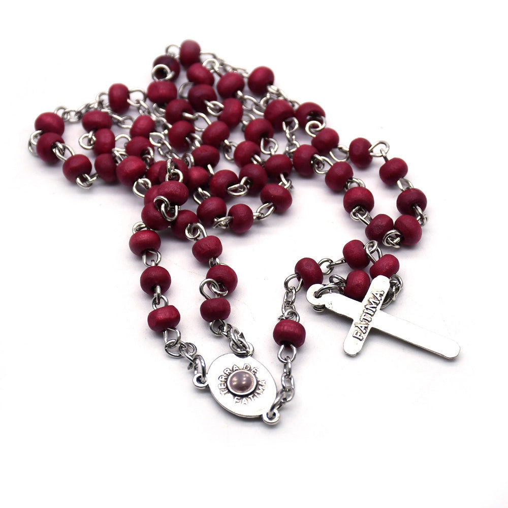 Fatima Rose Scented Rosary Necklace – 4×5mm Beads Set