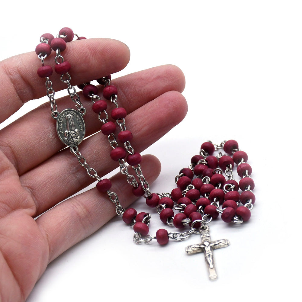 Fatima Rose Scented Rosary Necklace – 4×5mm Beads Set