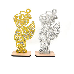 Wooden Angel Ornament Stand with Scripture for Home, Office & Religious Decor