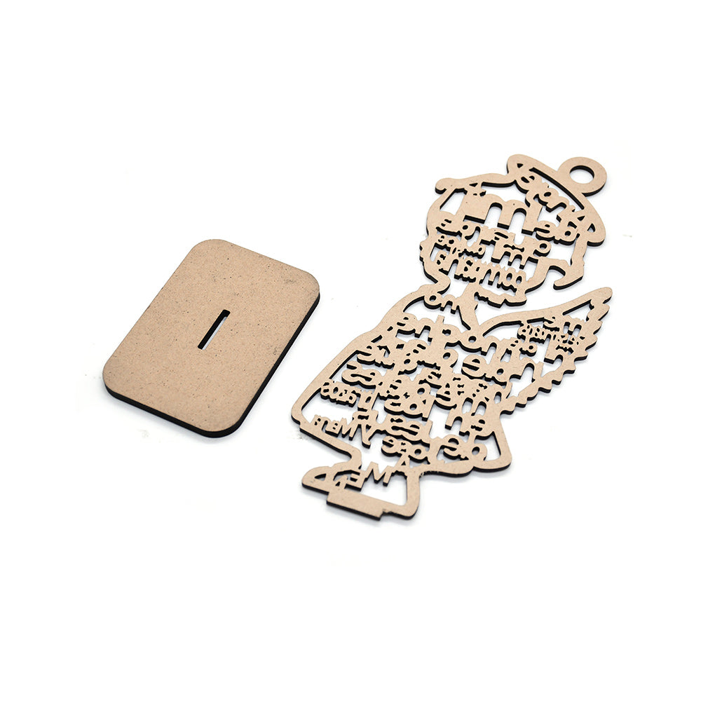 Wooden Angel Ornament Stand with Scripture for Home, Office & Religious Decor