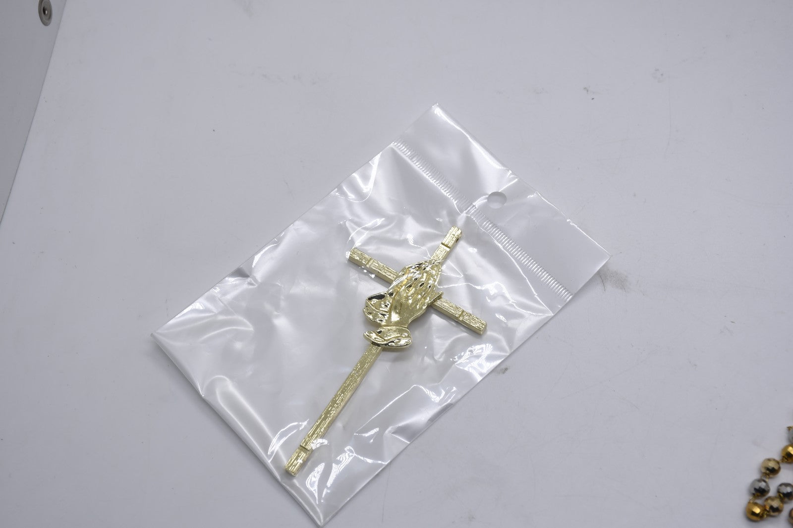 Gold Electroplated Cross Pendant – Metal Crucifix DIY Jewelry Charm