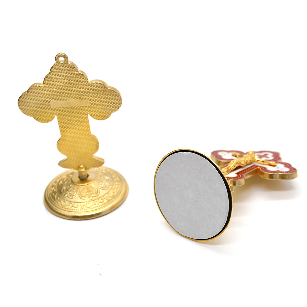 Enamel Alloy Crucifix Ornament Stand for Home, Office & Religious Decor