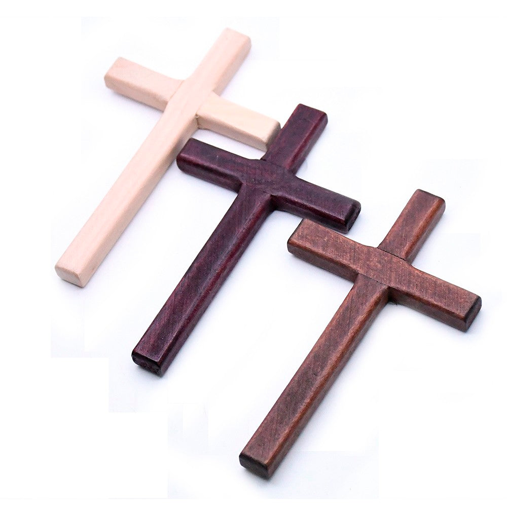 Handcrafted Wooden Cross Pendant – Christian Handheld Crucifix Gift