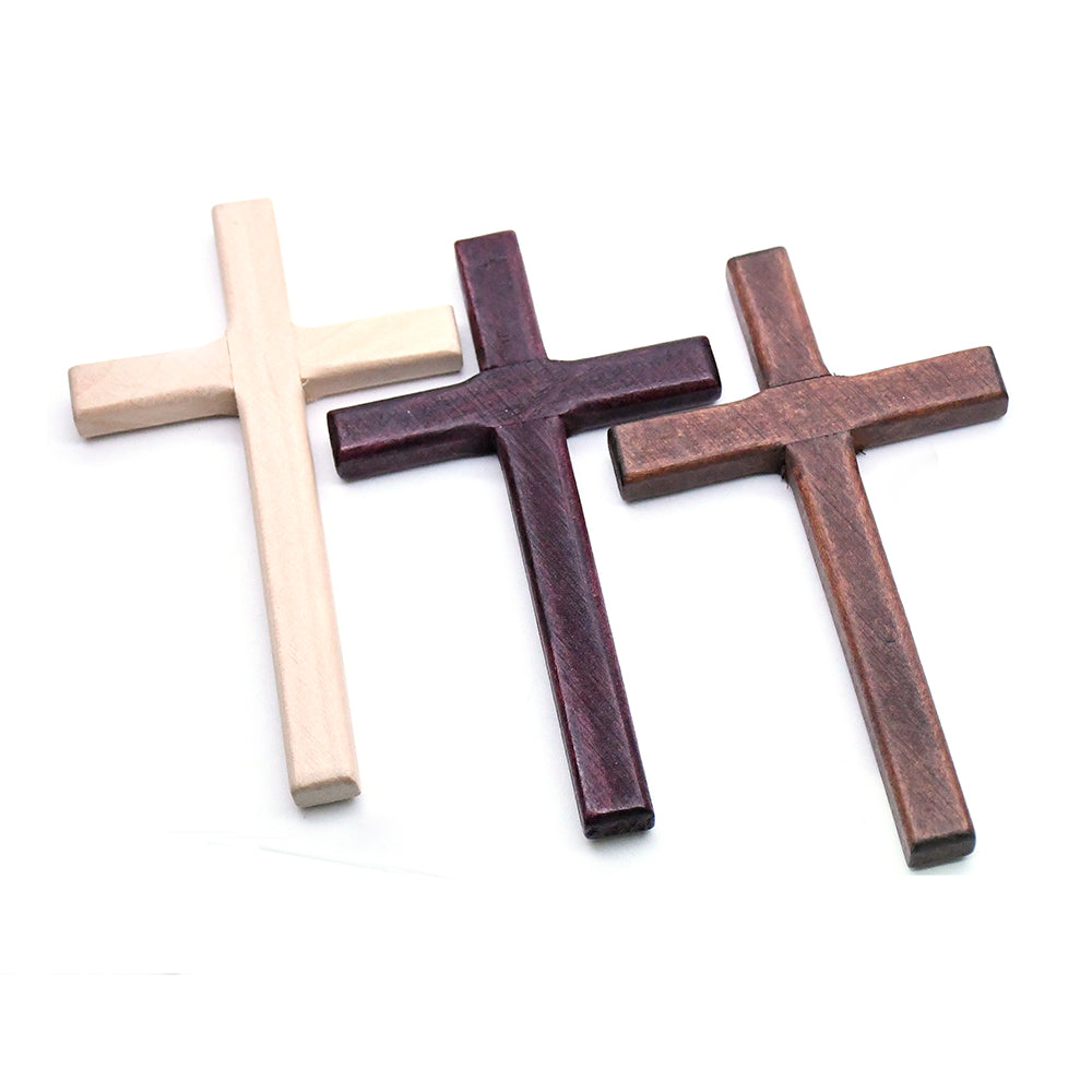 Handcrafted Wooden Cross Pendant – Christian Handheld Crucifix Gift