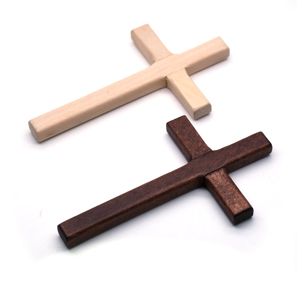 Handcrafted Wooden Cross Pendant – Christian Handheld Crucifix Gift