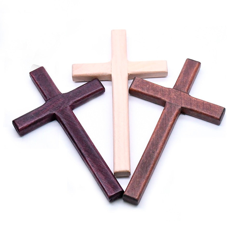 Handcrafted Wooden Cross Pendant – Christian Handheld Crucifix Gift
