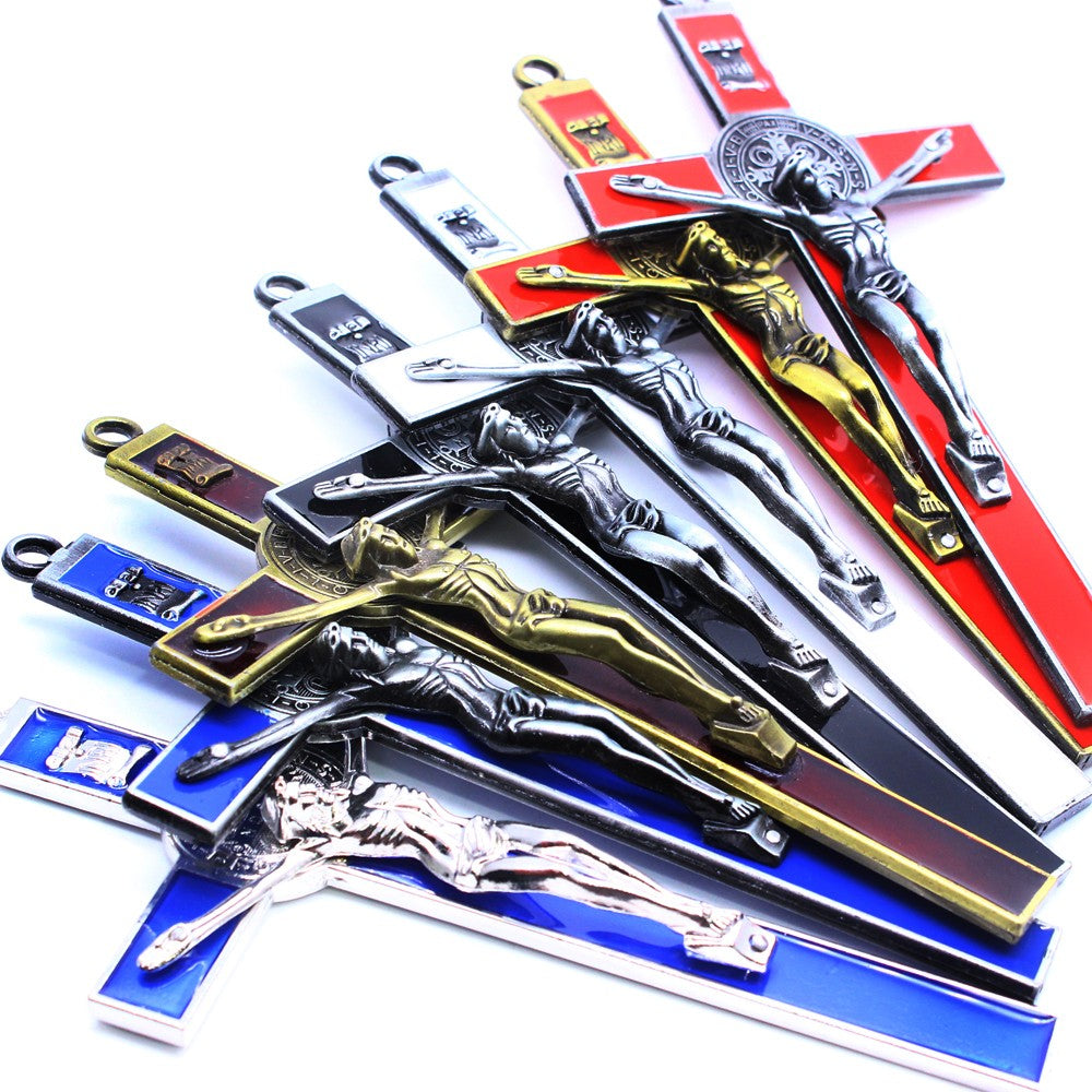 Large Metal Crucifix Cross Wall Hanging – Jesus Christian Decor