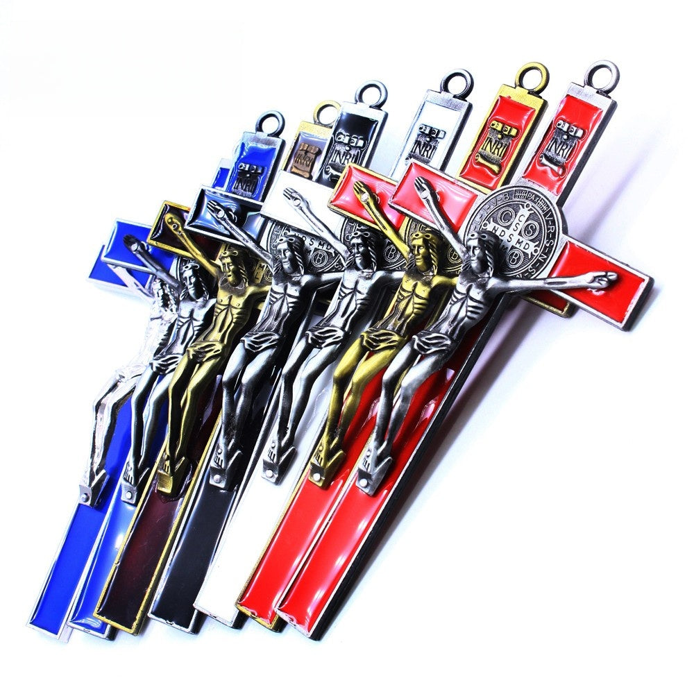 Large Metal Crucifix Cross Wall Hanging – Jesus Christian Decor