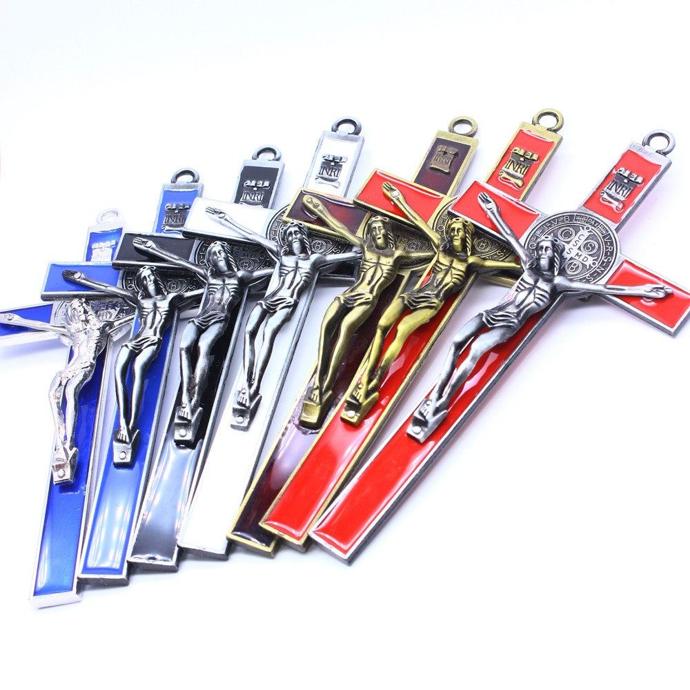 Large Metal Crucifix Cross Wall Hanging – Jesus Christian Decor