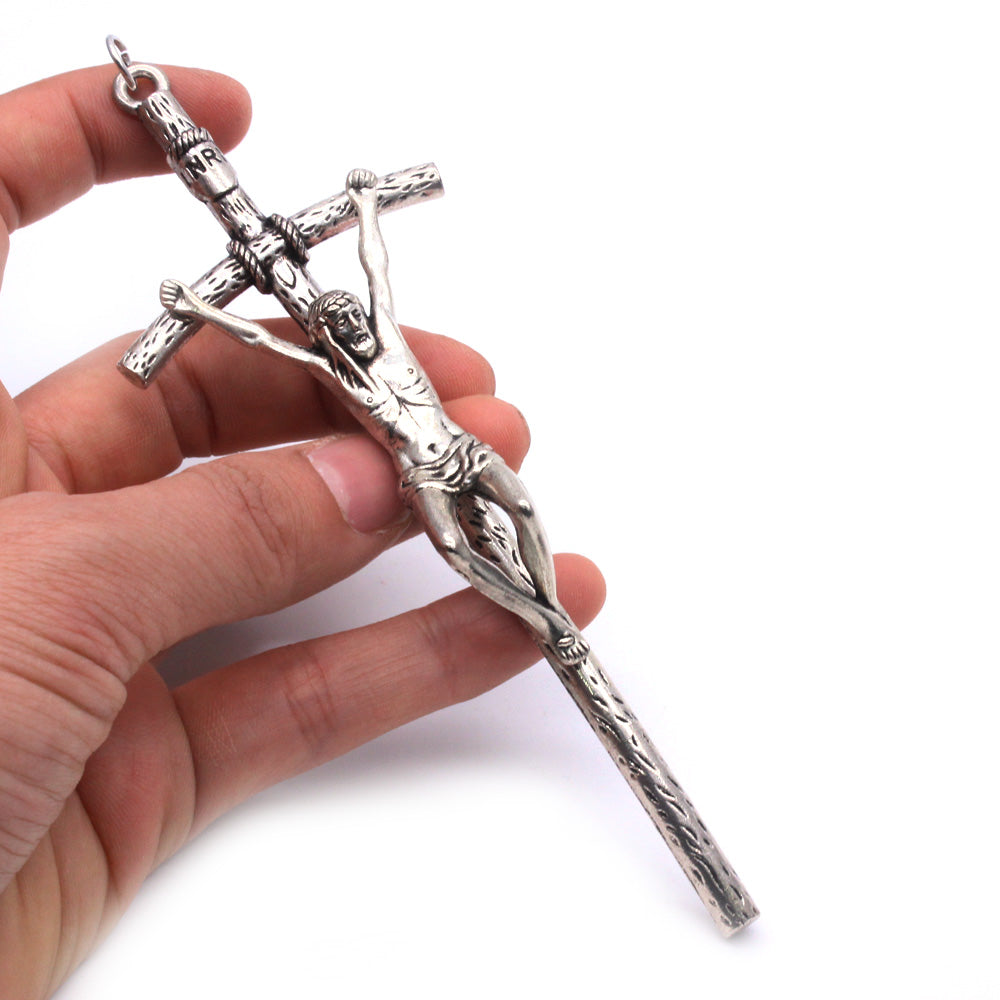 Vine Style Metal Cross Wall Hanging – Christian Decorative Crucifix Ornament