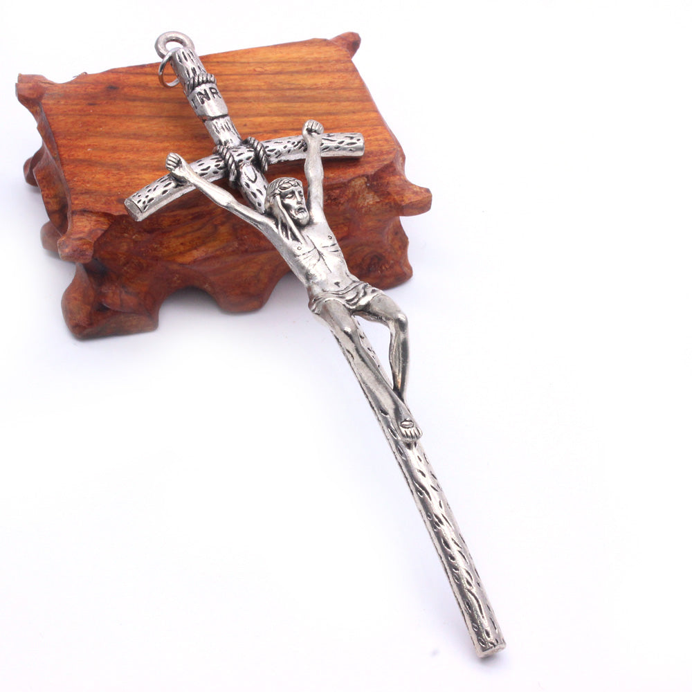 Vine Style Metal Cross Wall Hanging – Christian Decorative Crucifix Ornament