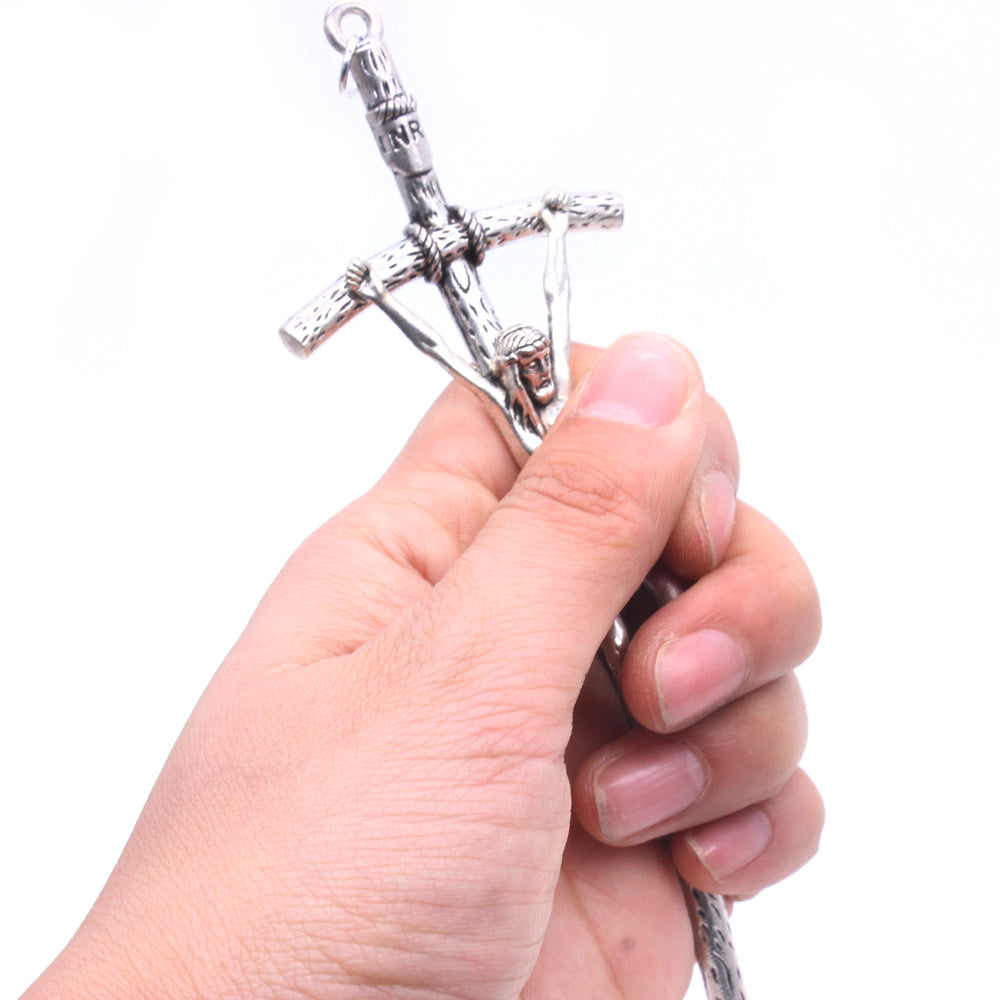 Vine Style Metal Cross Wall Hanging – Christian Decorative Crucifix Ornament