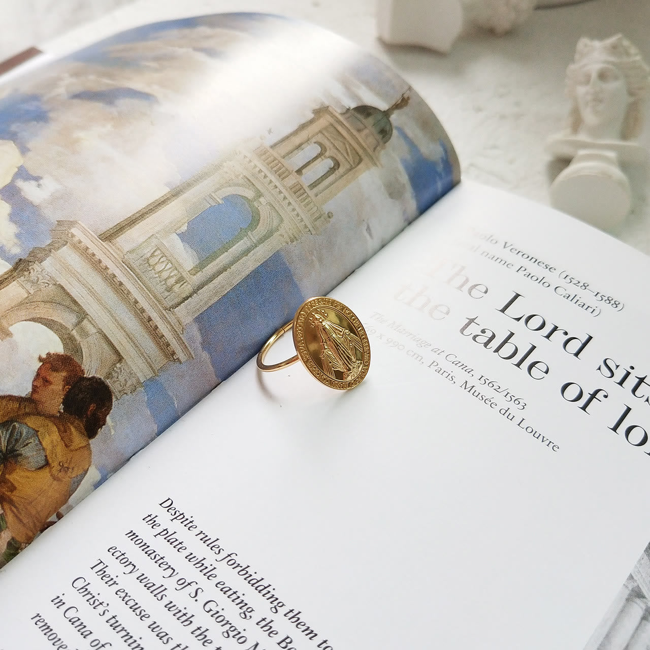 S925 Sterling Silver Miraculous Mary Bless Protection Ring