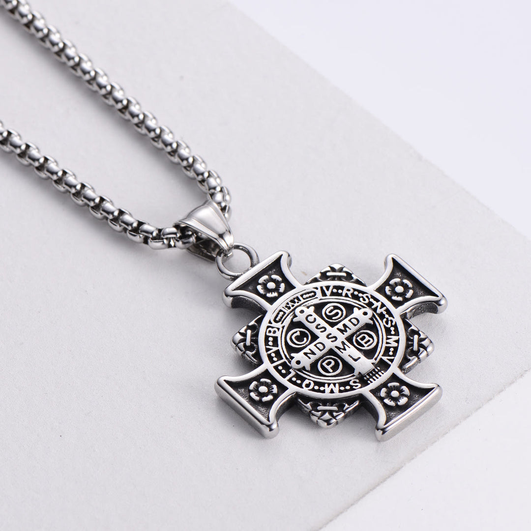 Saint Benedict Cross Pendant Necklace – Protection & Faith