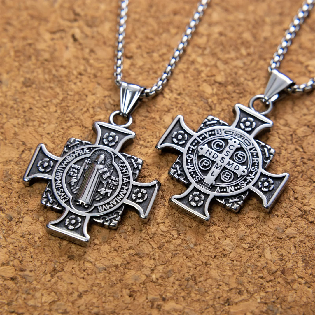 Saint Benedict Cross Pendant Necklace – Protection & Faith