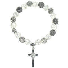 Jesus Cross Alloy Charm Pendant Beaded Bracelet