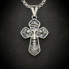 Jesus Cross Silver Handmade Christian Pendant Necklace