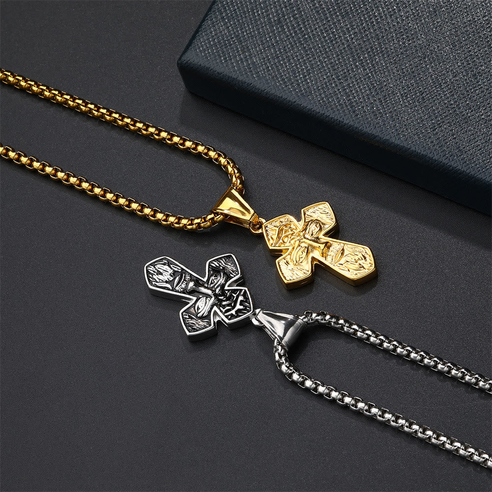 Jesus Cross Silver Handmade Christian Pendant Necklace