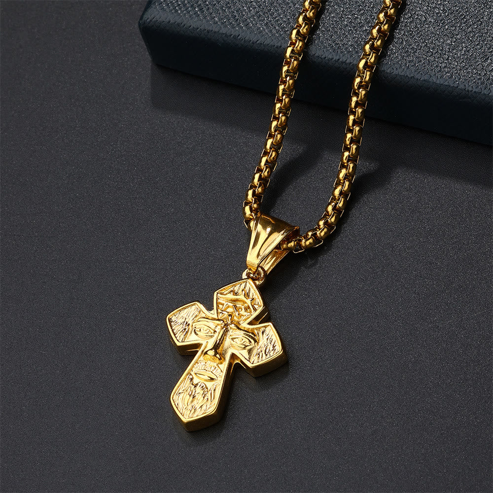 Jesus Cross Silver Handmade Christian Pendant Necklace