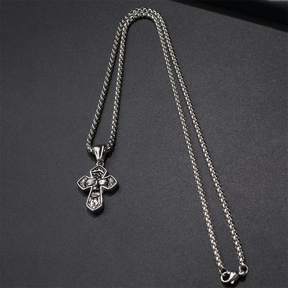 Jesus Cross Silver Handmade Christian Pendant Necklace