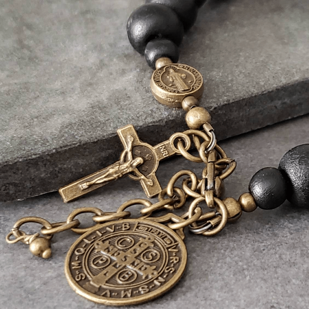 Ebony Beads St. Benedict the Blessed Protection Bracelet
