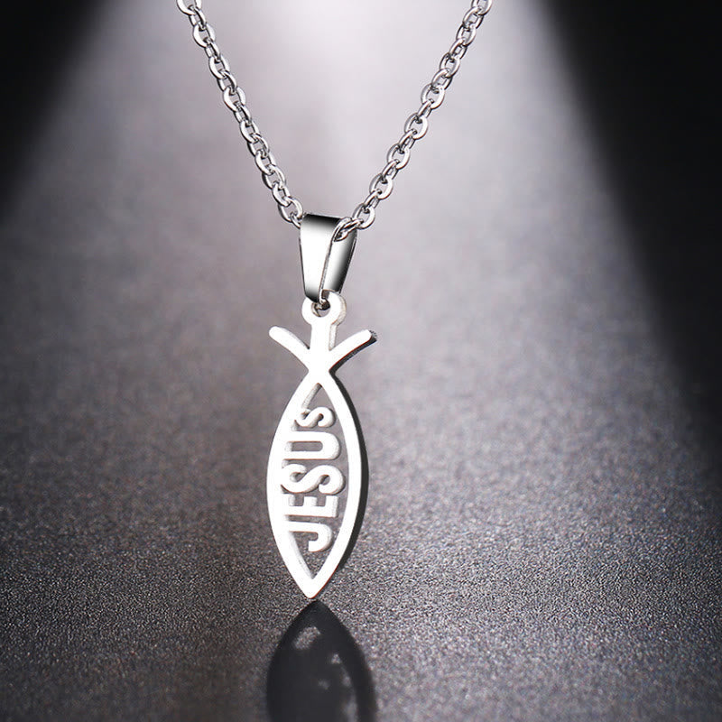 Chain Jesus Fish Shape Necklace