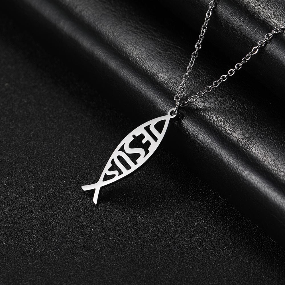 Chain Jesus Fish Shape Necklace