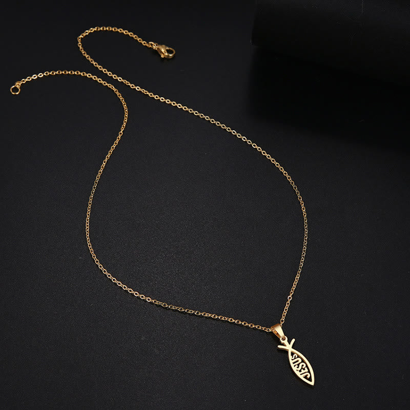 Chain Jesus Fish Shape Necklace