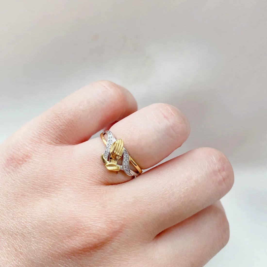 Praying Hands Gold & Silver Ring