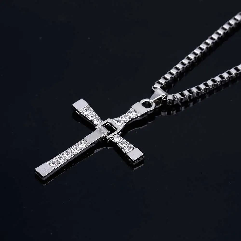 Jewelry Cross Crystal Pendant Chain Necklace