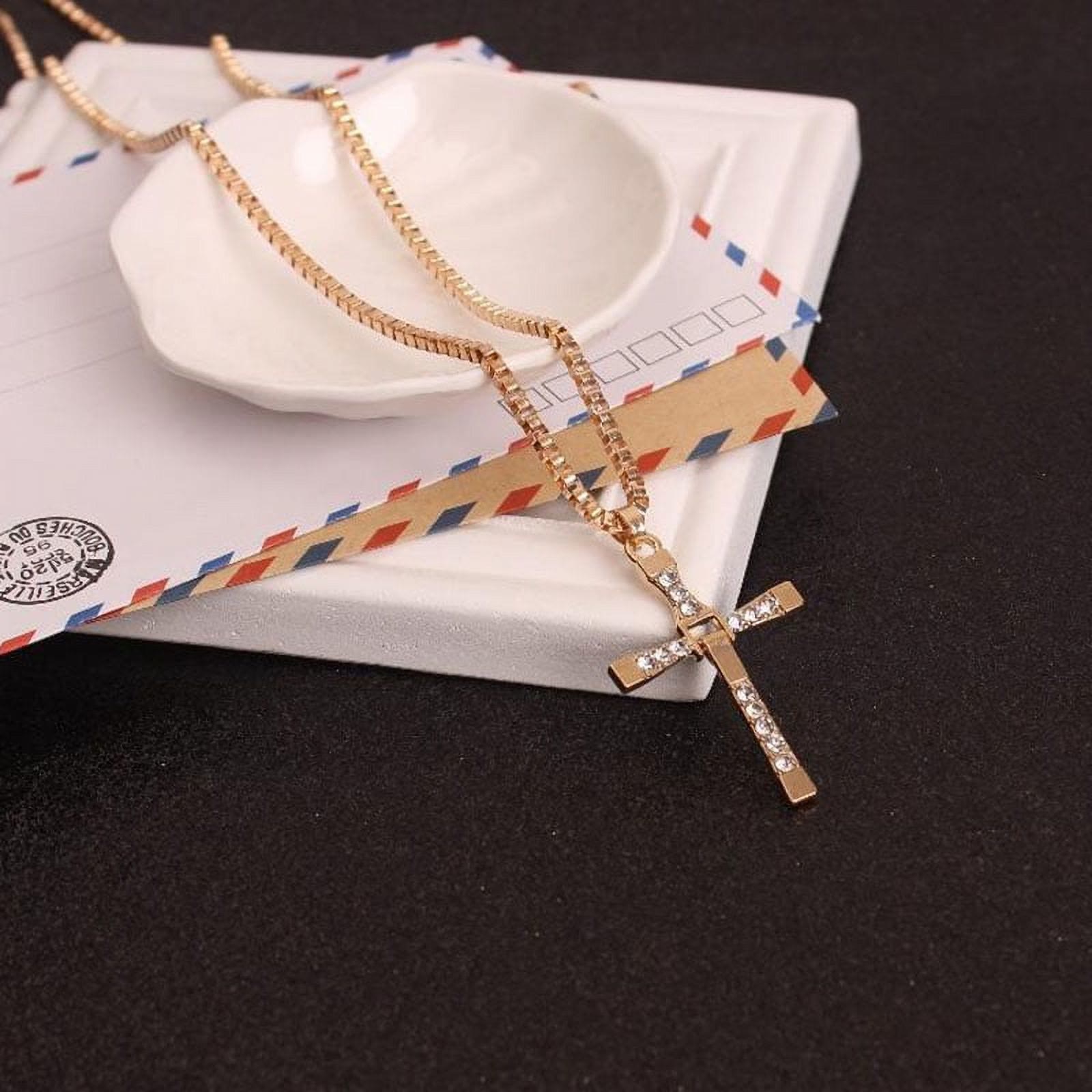 Jewelry Cross Crystal Pendant Chain Necklace