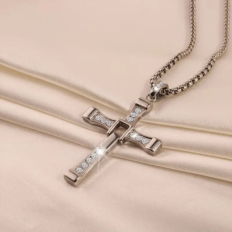 Jewelry Cross Crystal Pendant Chain Necklace
