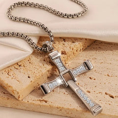 Jewelry Cross Crystal Pendant Chain Necklace
