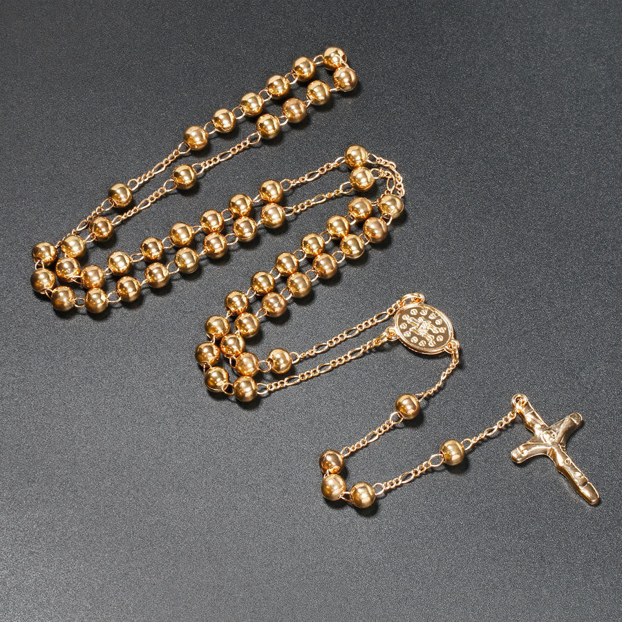 Christian Virgin Mary Long Chain Jesus Cross Religion Rosary