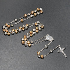 Christian Virgin Mary Long Chain Jesus Cross Religion Rosary