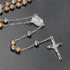 Christian Virgin Mary Long Chain Jesus Cross Religion Rosary