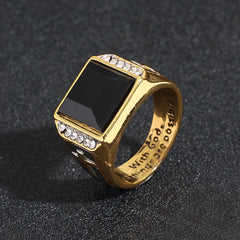 Christian Faith Two Tone Plated Cross Ring - With God All Things Are Possible