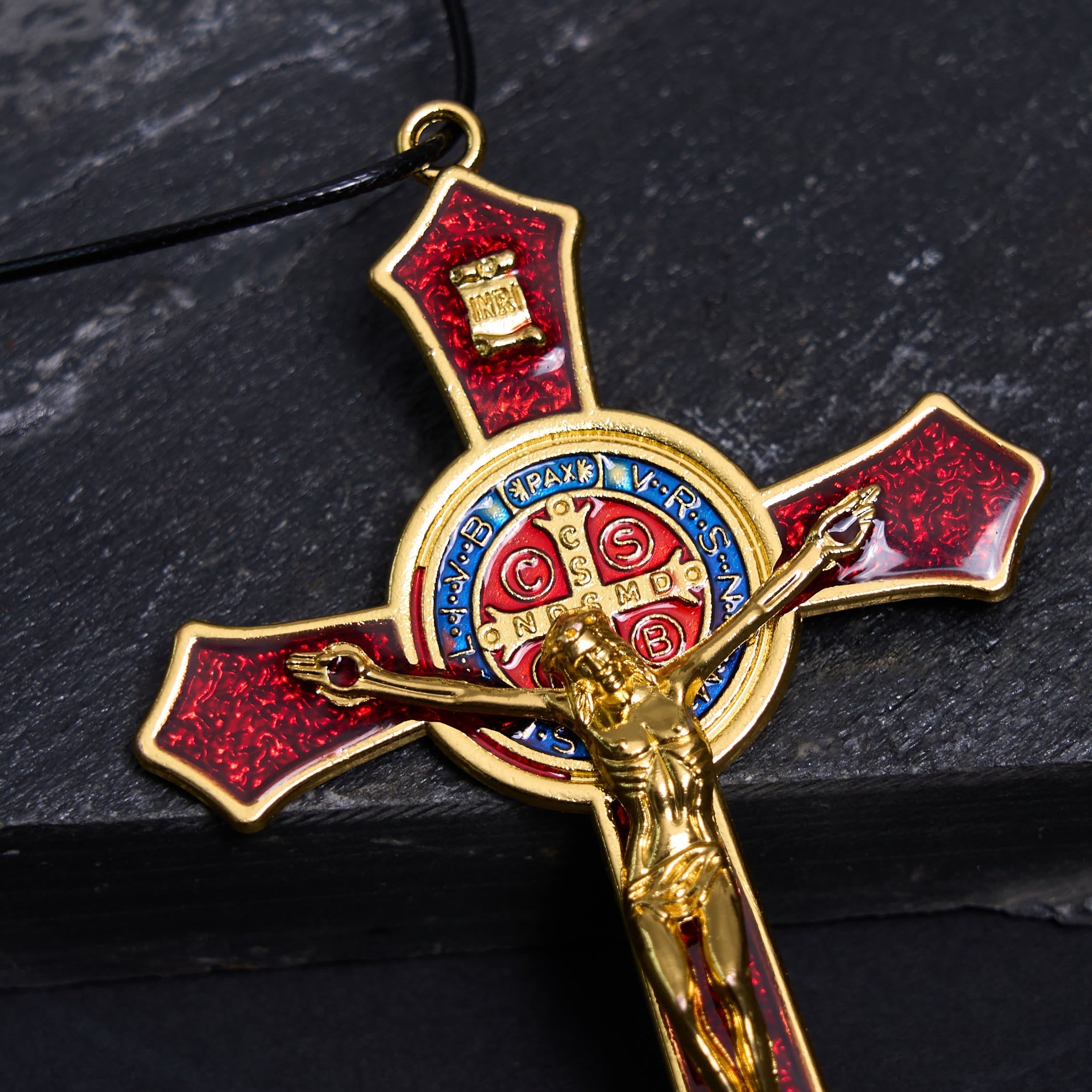 Classic Style Red/Blue Crafted Crucifix Big Size Pendant Necklace(5 color)