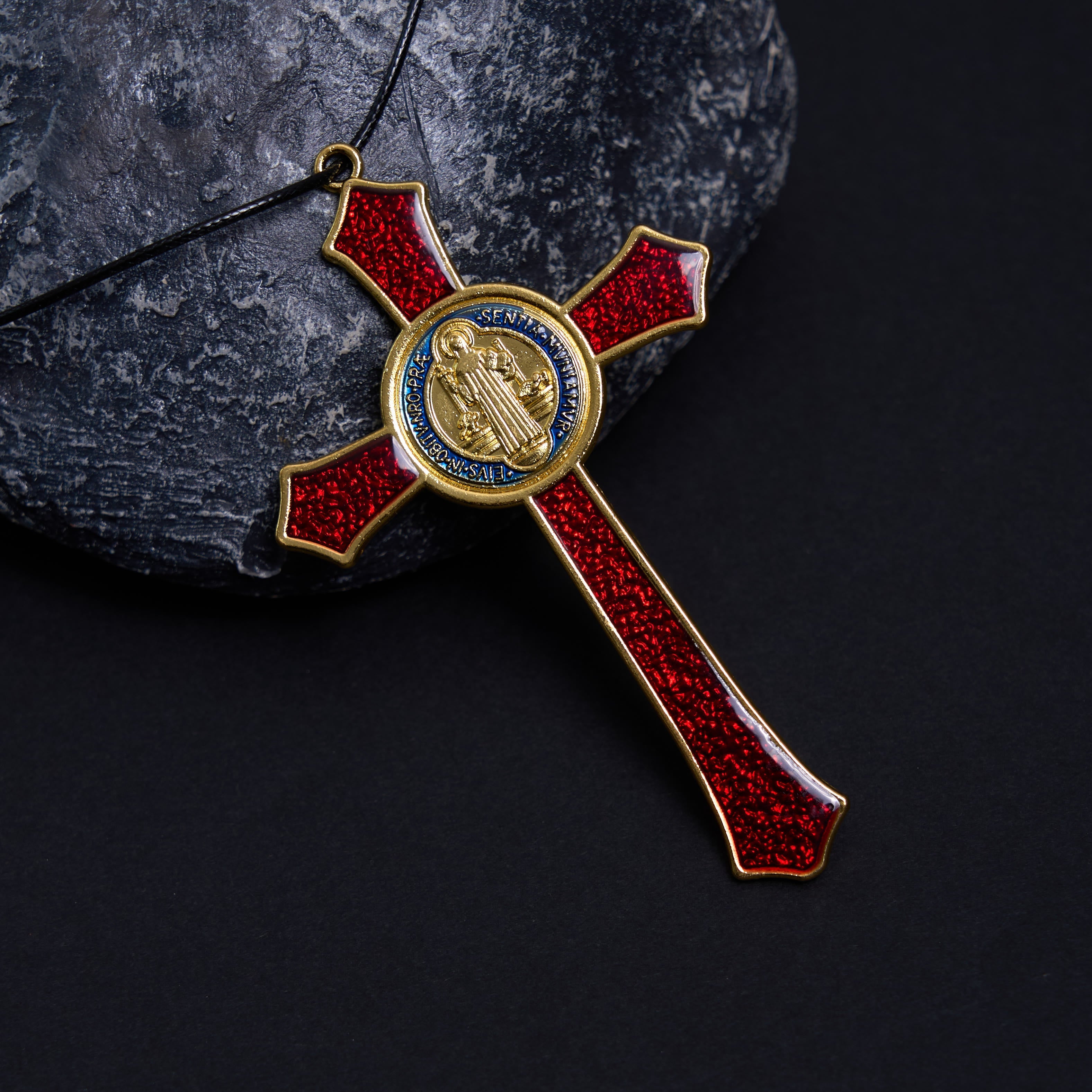 Classic Style Red/Blue Crafted Crucifix Big Size Pendant Necklace(5 color)